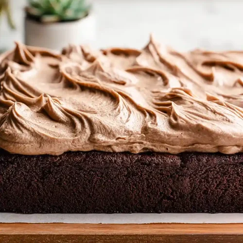 chocolate zucchini cake with whipped cream frosting